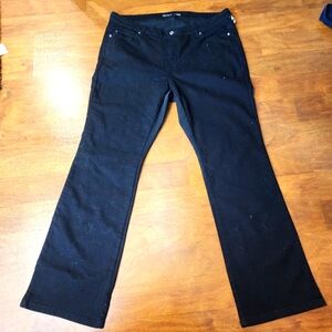 Michael Kors Womens Jeans Size 16 W black Wash Boot Cut Stretch.